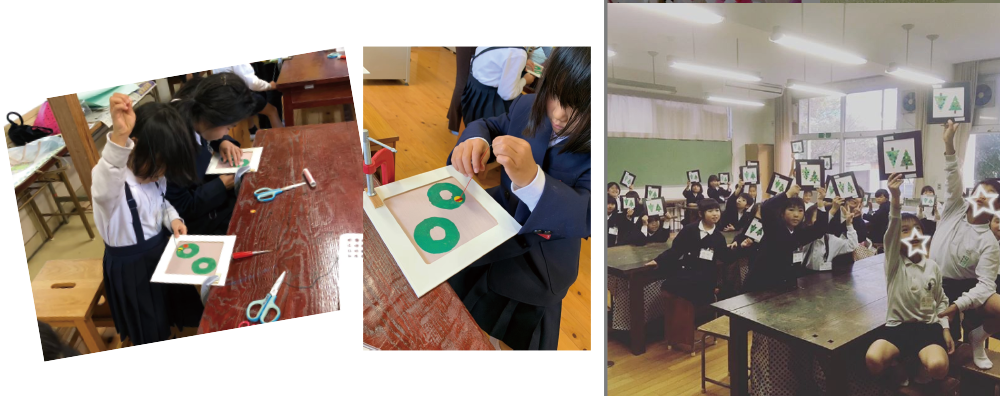 学校での日本刺繍体験ワークショップ
